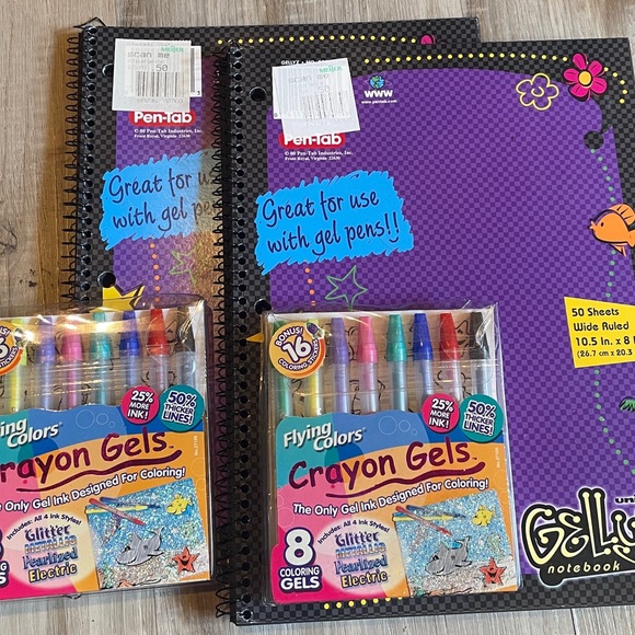 pen tab Other - Vintage Pen Tab Lot 2 Gellyz Notebook W/2 Crayon Gels NEW